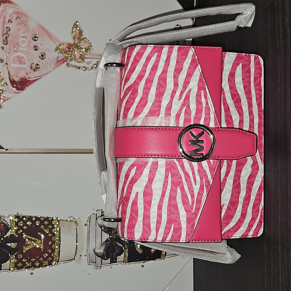 Michael Kors Greenwich Small Animal Print Logo Crossbody Bag New With Tags